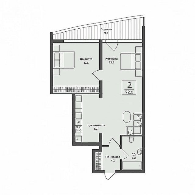 2-комнатная — Yalta Residence Массандра